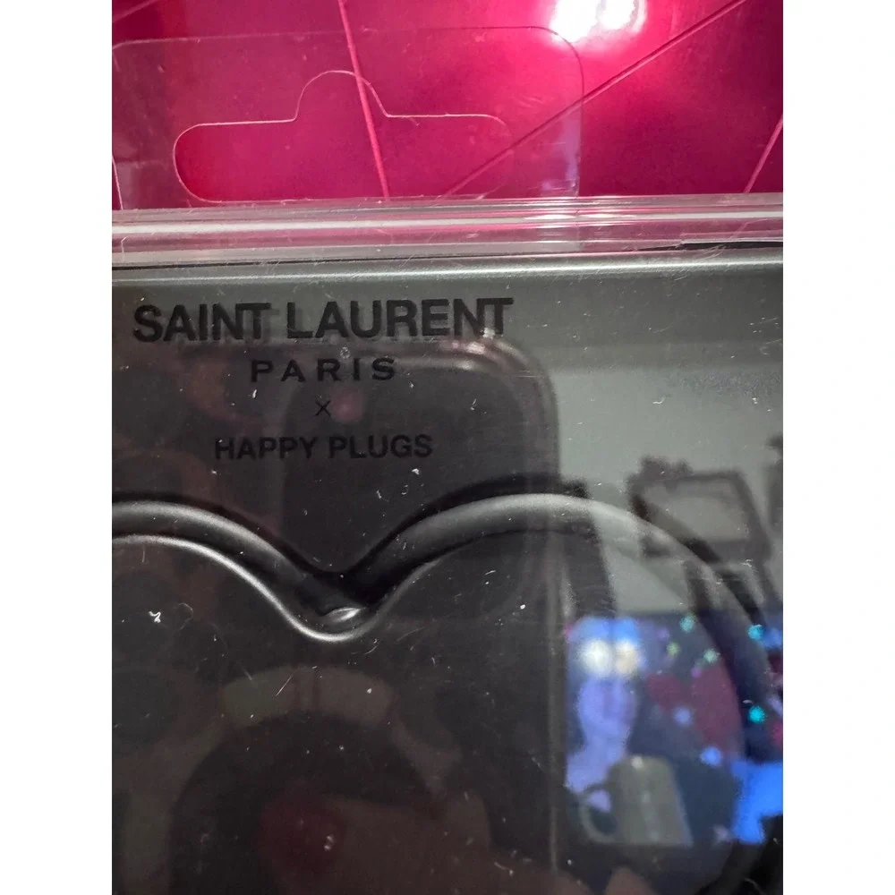 Saint Laurent x Happy Plugs Leopard Lightning Cable & Pink YSL Beauté Pouch Set